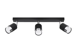 Deckenlampe 3-flammig 45 cm Schwarz Chrom schwenkbar