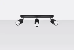 Deckenlampe 3-flammig 45 cm Schwarz Chrom schwenkbar