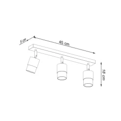 Deckenlampe 3-flammig 45 cm Schwarz Chrom schwenkbar