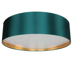 Deckenlampe 4-flammig Grün Gold Stoff dekorativ