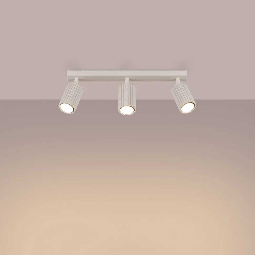 Deckenlampe 3-flammig GU10 B: 45 cm klein in Creme Modern