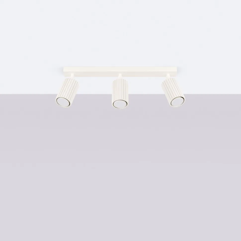 Deckenlampe 3-flammig GU10 B: 45 cm klein in Creme Modern