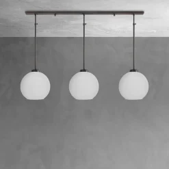 Deckenlampe 3-flammig Messing Glas höhenverstellbar E27