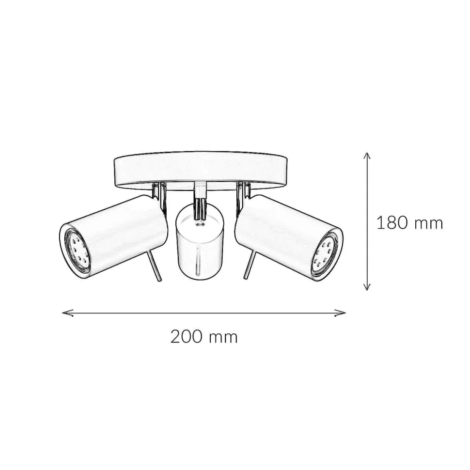 Deckenlampe 3-flammig Weiß Ø 20 cm Metall verstellbar