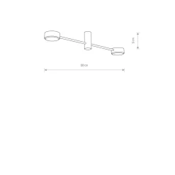 Deckenlampe 2-flammig Weiß GX53 Metall 68 cm lang