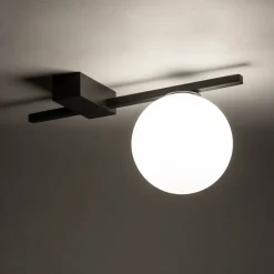 Deckenlampe G9 Schwarz Weiß Glas Aluminium Modern