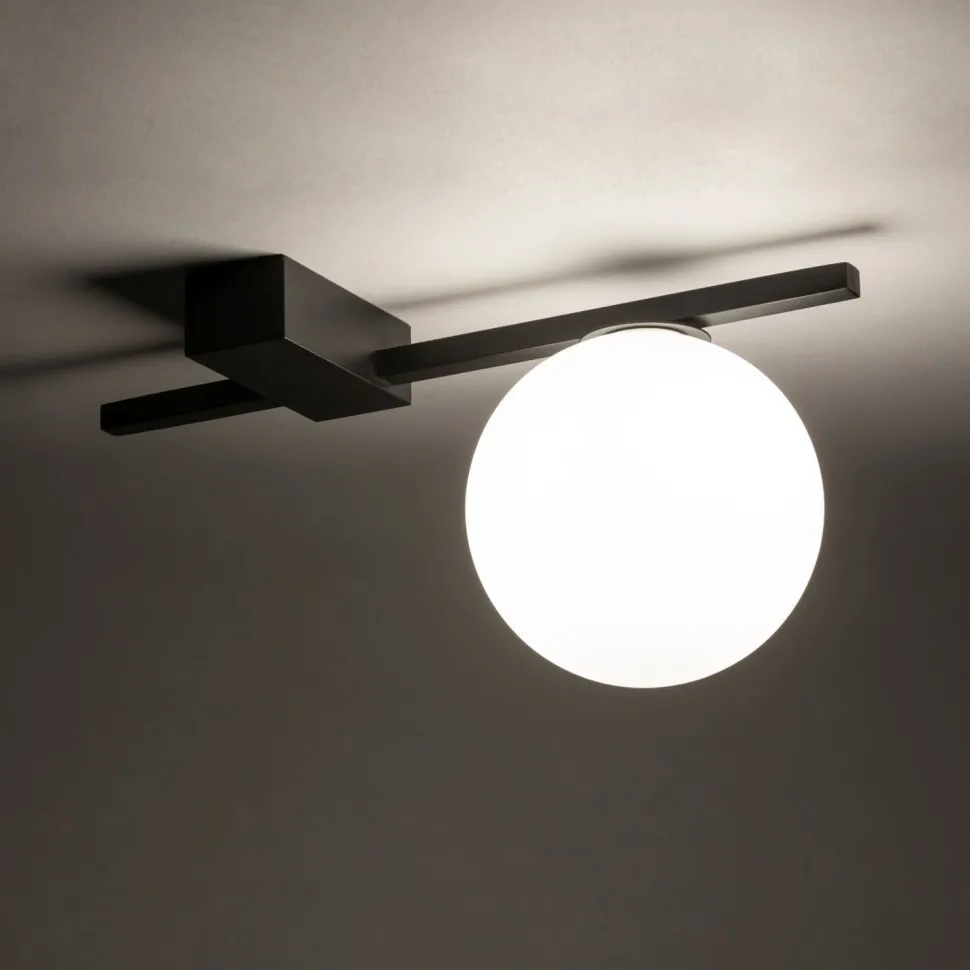 Deckenlampe G9 Schwarz Weiß Glas Aluminium Modern