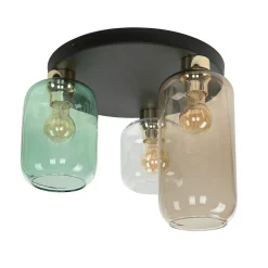 Deckenlampe Glas 3-flammig farbig Ø 44 cm elegant