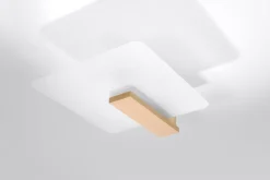 Deckenlampe Glas Holz 47,5 cm lang blendarm 2x E27