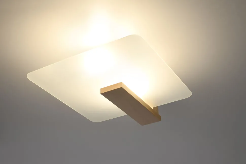 Deckenlampe Glas Holz 47,5 cm lang blendarm 2x E27