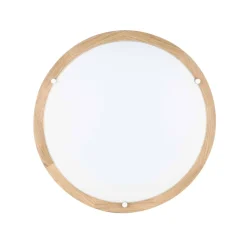 Deckenlampe Glas Holz wohnlich blendarm Ø35cm rund