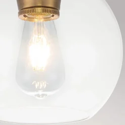 Deckenlampe Glas Kugel Schirm Ø 21,6 cm in Messing brüniert