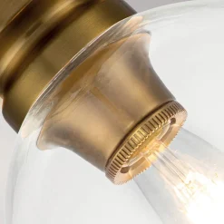 Deckenlampe Glas Kugel Schirm Ø 21,6 cm in Messing brüniert