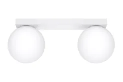 Deckenlampe Glas Metall 34,5 cm 2x G9 Weiß Kugelschirme