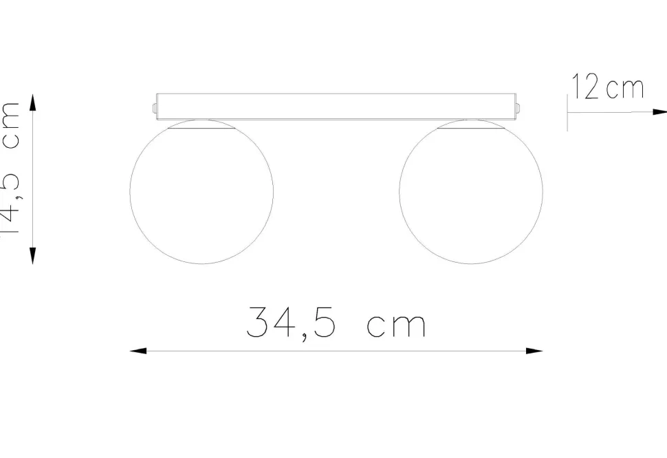 Deckenlampe Glas Metall 34,5 cm 2x G9 Weiß Kugelschirme