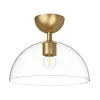 Deckenlampe Glas Metall E27 Ø 30,5 cm in Gold gebürstet
