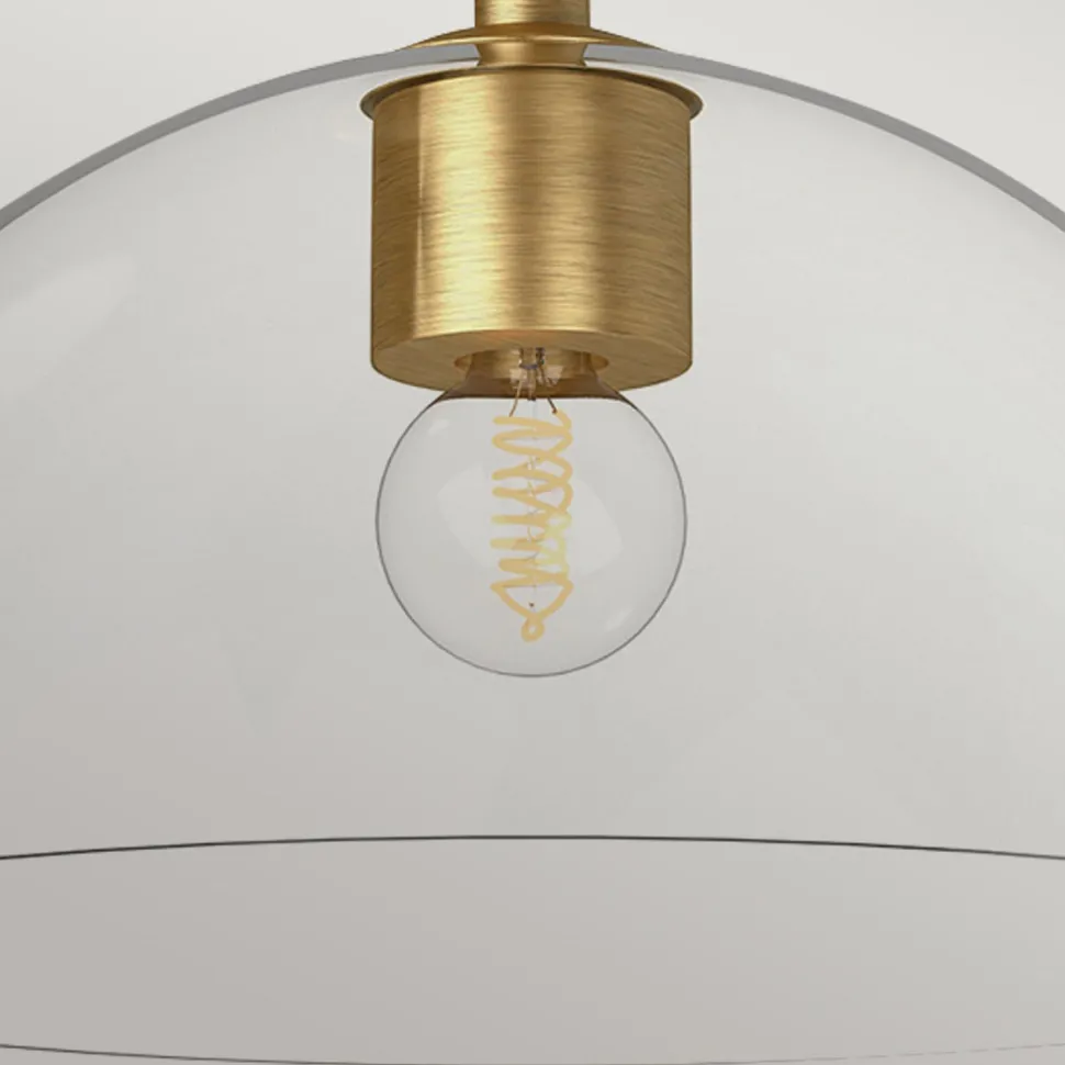 Deckenlampe Glas Metall E27 Ø 30,5 cm in Gold gebürstet