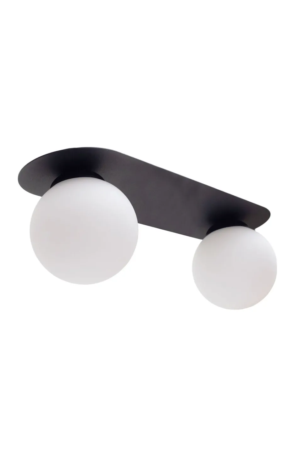 Deckenlampe Glas Metall E27 2-flammig Schwarz Weiß