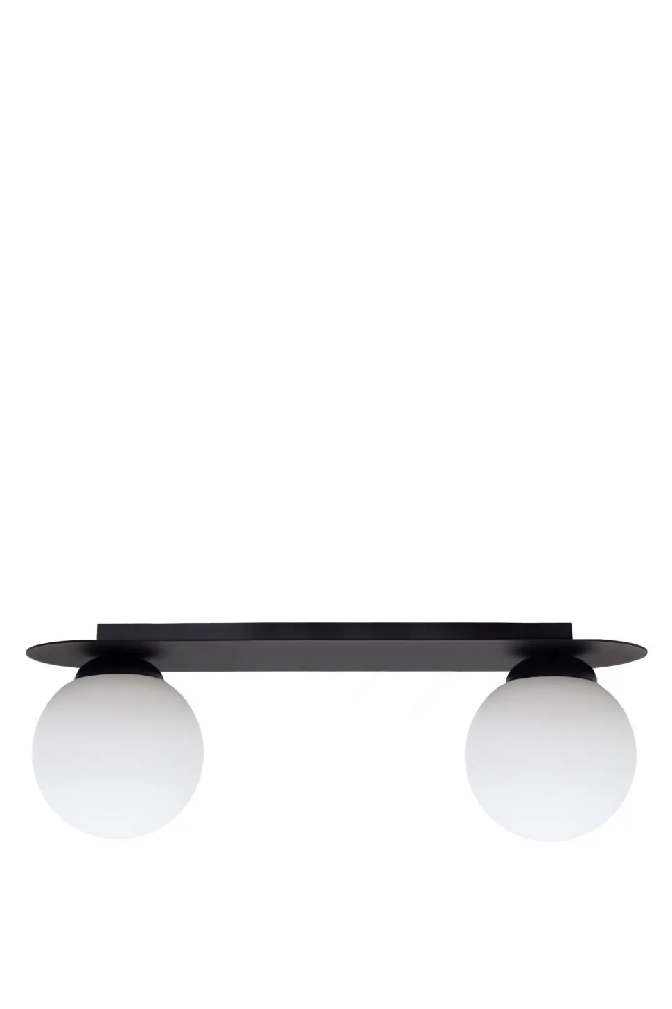 Deckenlampe Glas Metall E27 2-flammig Schwarz Weiß