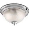 Deckenlampe Glas Metall E14 IP44 29 cm rund in Chrom