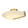 Deckenlampe Glas Metall E27 Ø40,5 cm rund in Gold Weiß
