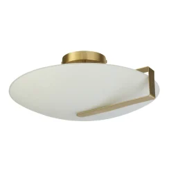 Deckenlampe Glas Metall E27 Ø40,5 cm rund in Gold Weiß