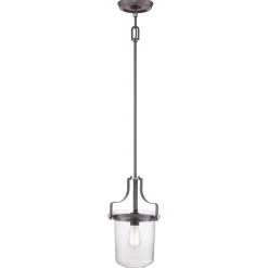 Deckenlampe Glas Metall in Klar Bronze E27 Industrial