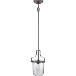 Deckenlampe Glas Metall in Klar Bronze E27 Industrial