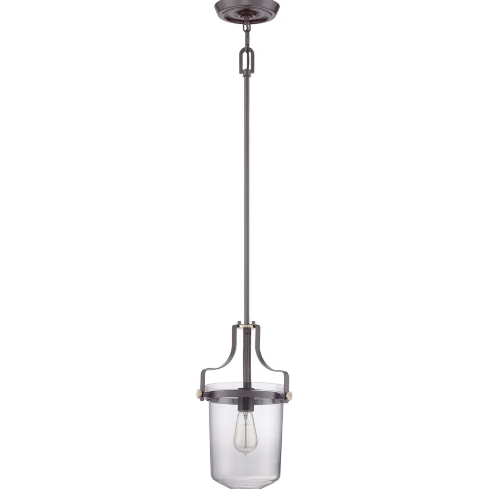 Deckenlampe Glas Metall in Klar Bronze E27 Industrial