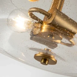 Deckenlampe Glas Schirm Ø 31,3 cm in Messing gebürstet