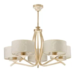 Deckenlampe Gold Weiß Ø66cm Esstisch Leuchte 5xE27