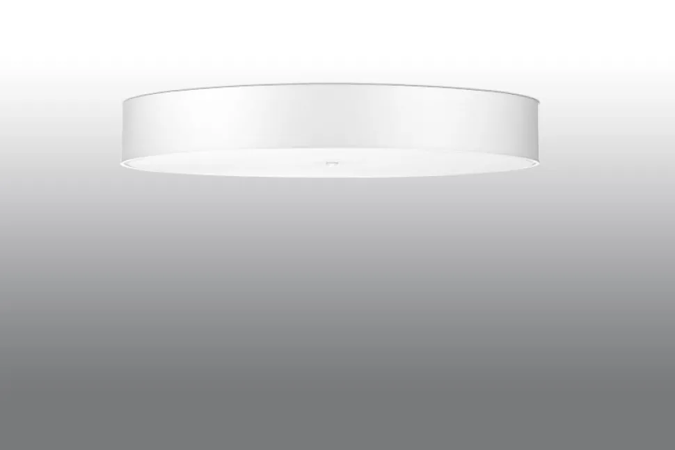 Deckenlampe groß Ø 100 cm rund Weiß blendarm Stoff Glas