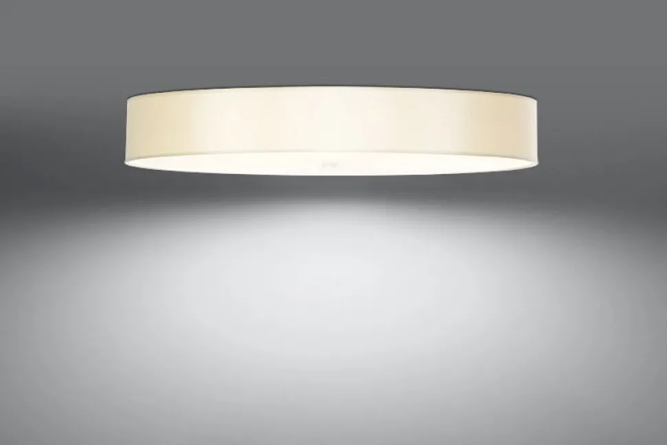 Deckenlampe groß Ø 100 cm rund Weiß blendarm Stoff Glas