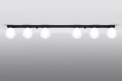 Deckenlampe groß 120 cm lang Glas Kugeln 6-flammig G9