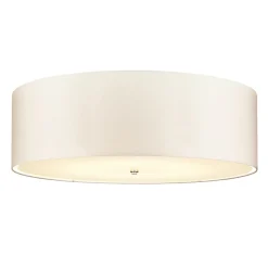 Deckenlampe groß rund 86 cm Stoff in Creme Chrom