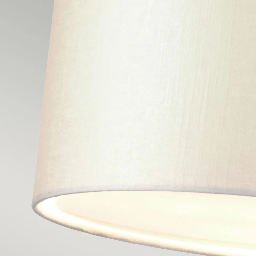 Deckenlampe groß rund 86 cm Stoff in Creme Chrom
