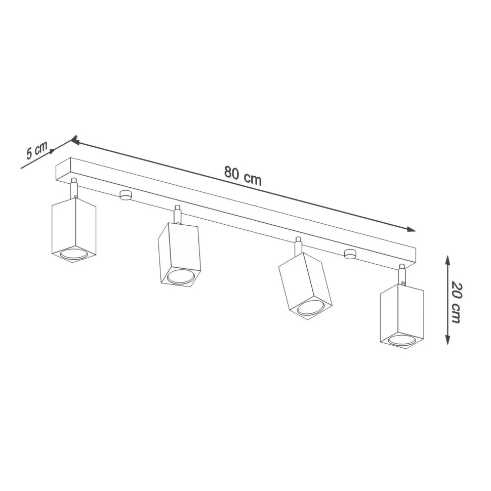 Deckenlampe Holz 4-flammig 80 cm lang wohnlich GU10