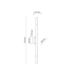 Deckenlampe Holz Glas 2-flammig G9 länglich 51 cm H: 5,5 cm