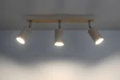 Deckenlampe Holz L:45cm 3x GU10 Strahler Spot Lampe