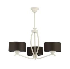 Deckenlampe in Weiß Braun Ø66cm Wohnzimmerleuchte