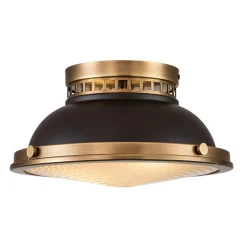 Deckenlampe innen rund Ø 32 cm für 2x E27 in Bronze antik