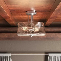 Deckenlampe Jugendstil rund Ø 31,3 cm Nickel Metall Regenglas