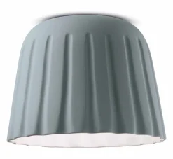 Deckenlampe Keramik Ø 40 cm rund Grau E27 Handarbeit ANDREA