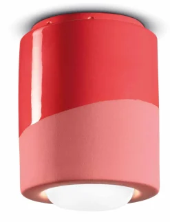 Deckenlampe Keramik D: 12,5 cm Aufputz Koralle E27 rund