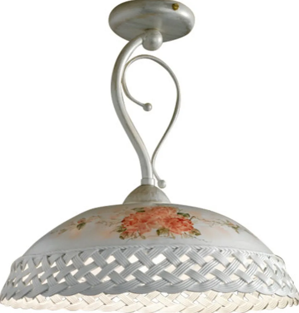 Deckenlampe Keramik E27 Ø 42 cm rund Landhaus Stil