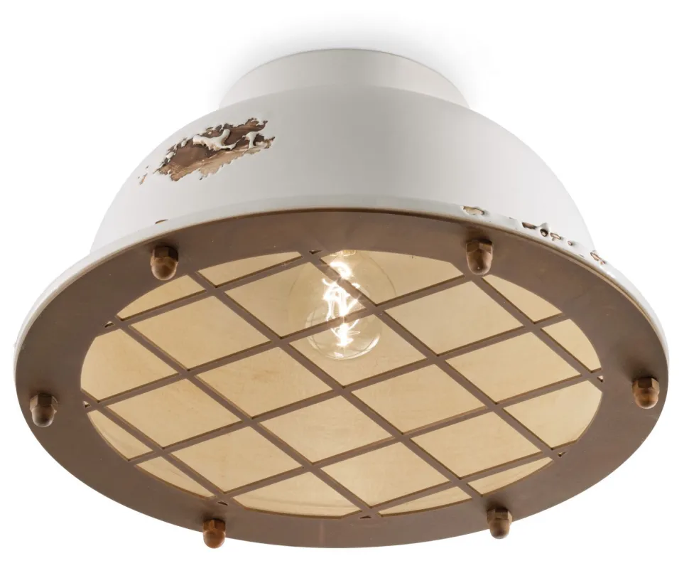 Deckenlampe Keramik E27 D: 35 cm rund Vintage Design