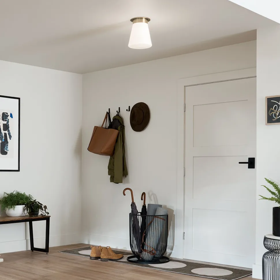 Deckenlampe klein B: 21,6 cm E27 Metall Glas in Bronze Weiß