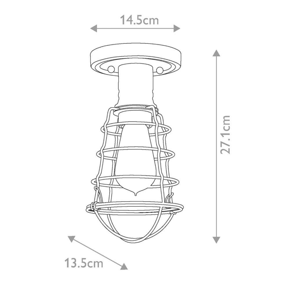 Deckenlampe klein Metall Ø 14,5 cm in Chrom poliert Vintage