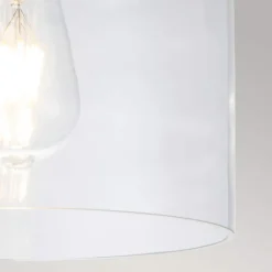 Deckenlampe klein Metall Glas Ø 22,9 cm in Messing brüniert