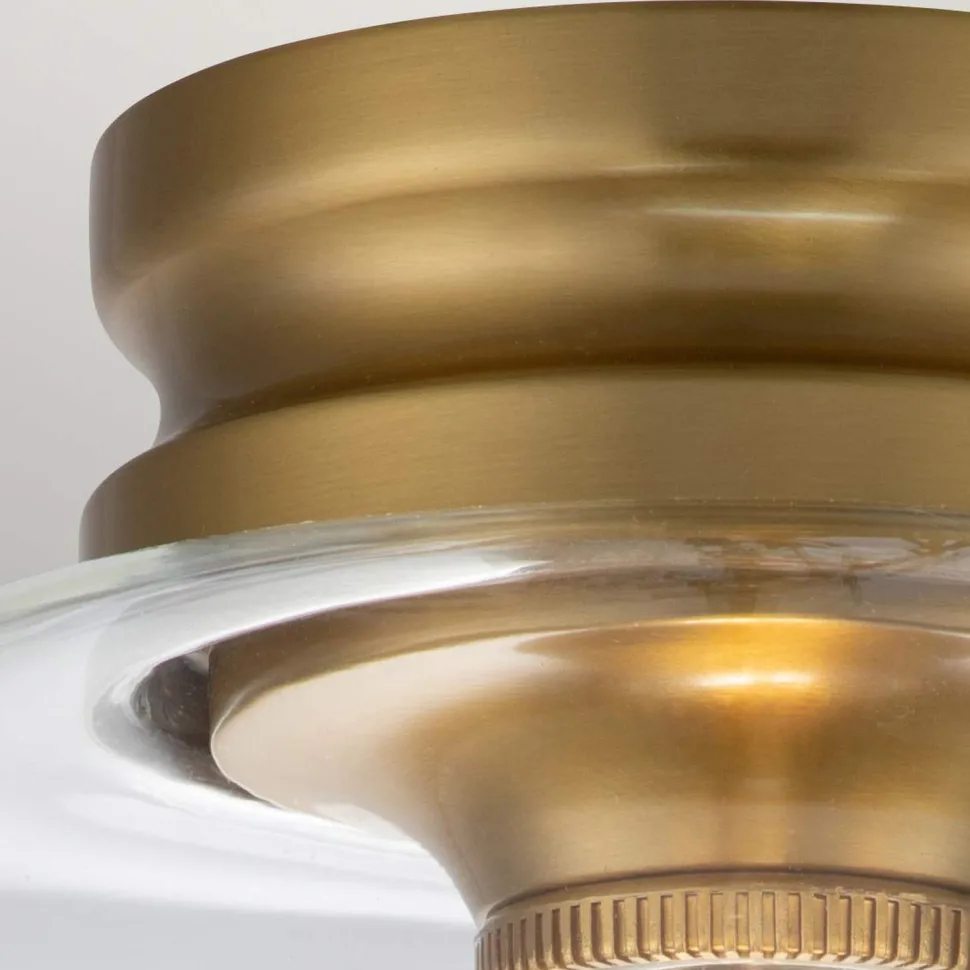 Deckenlampe klein Metall Glas Ø 22,9 cm in Messing brüniert